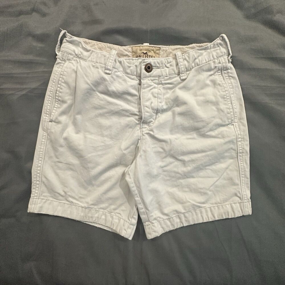 Y2K Hollister Chino Shorts Men’s 30 Button Fly Classic White Khaki Flat Front